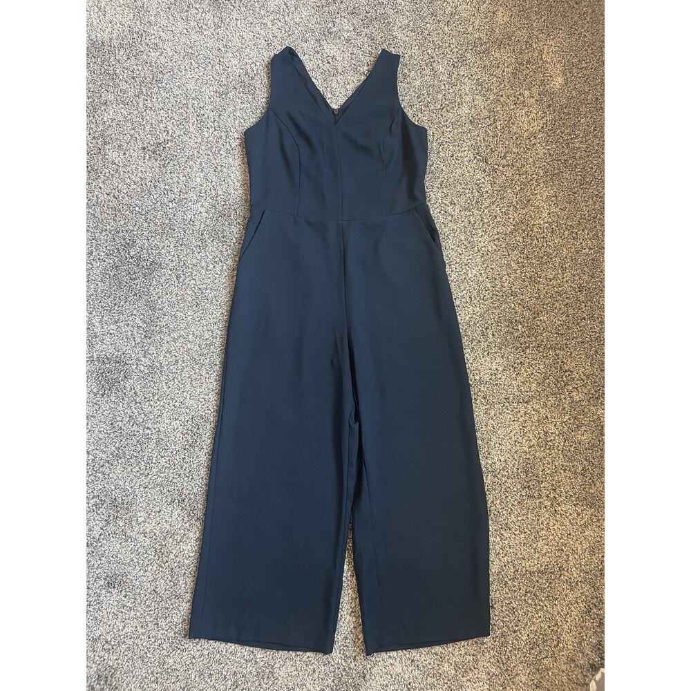 Banana Republic Women’s Navy Career Jumpsuit Sleeveless Size 0 Cropped Wide Leg
